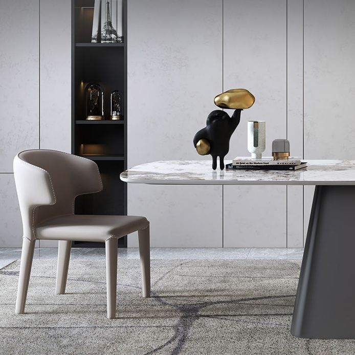 Metal Traditional Luxury Rectangular Dining Table Sintered Stone Top Table with Pedestal Base Clearhalo ' dining_table' 'Dining Tables & Seating' 'Dining Tables' 'furn' 'furn_dining_table' 'Furniture' 'furniture_dining_table' 'Kitchen & Dining Furniture' 'kitchen&dining_furn' 'kitchen' 'kitchen_dining_table' 1200x1200_b2f4c3ab-d924-42c3-bc64-5502f94d5f3e