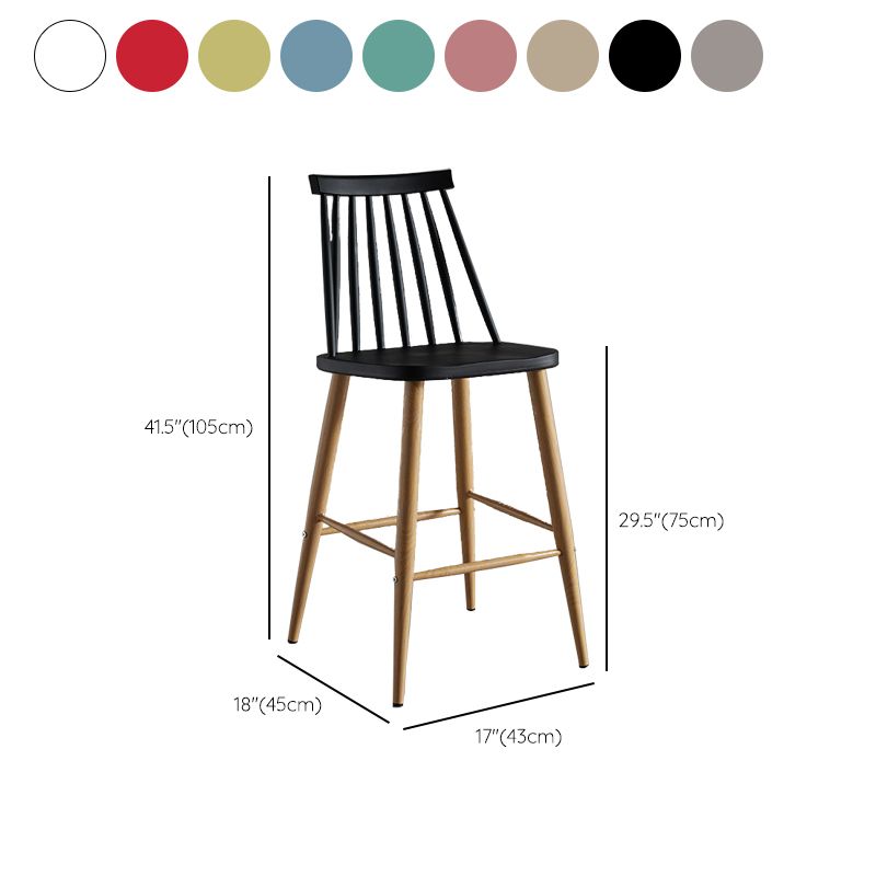 Nordic Plastic Bar-stool Square Seat Counter Bar Stool with Wood Legs Clearhalo 'Bar Furniture' 'Bar Stools' 'bar_stools' 'furn' 'furn_bar_stools' 'Furniture' 'Kitchen & Dining Furniture' 1200x1200_b2f5138e-58cb-4119-9191-e9a2e14e32b8