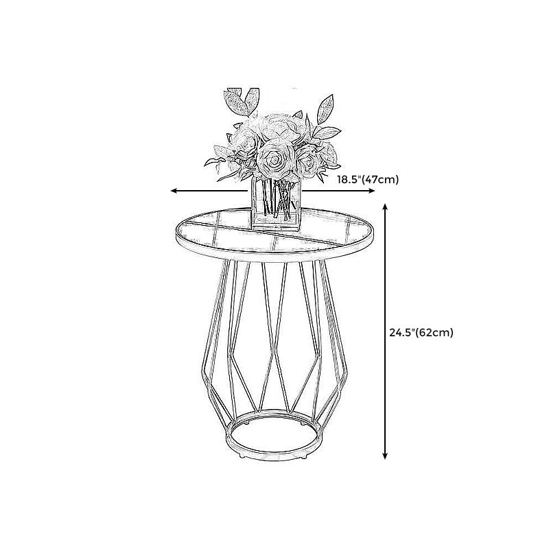 Modern Round Side Table 24.4-inch Gold/Black Metal Frame End Table Clearhalo 'Coffee & Accent Tables' 'End & Side Tables' 'end_side_tables' 'furn' 'furn_end_side_tables' 'Furniture' 'Living Room Furniture' 1200x1200_b2f636ff-0119-46e2-b089-3cc5e29ee853