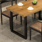 Industrial Style Solid Wood Dining Set with Traditional Height Table and Double Pedestal Base Clearhalo 'Dining Room Sets' 'Dining Tables & Seating' 'dining_room_set' 'furn' 'furn_dining_room_set' 'Furniture' 'furniture_dining_room_set' 'Kitchen & Dining Furniture' 'kitchen&dining_furn' 'kitchen' 1200x1200_b2f76788-b34f-459d-aa80-5d8ac6760634