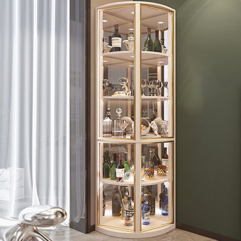 2ドアウッドキャビネット78.74 "ガラスドア付きの高さのアクセントキャビネット