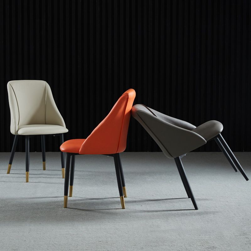 Scandinavian PU Leather Restaurant Side Chair Matte Finish Parsons Dining Chair (Set of 4) Clearhalo ' kitchen&dining_furn' 'Dining Chairs' 'Dining Tables & Seating' 'dining_chair' 'furn' 'furn_dining_chair' 'Furniture' 'furniture_dining_chair' 'Kitchen & Dining Furniture' 'kitchen' 1200x1200_b2fbd3cb-d486-4d5a-82a9-3a6f1b6ee3f5