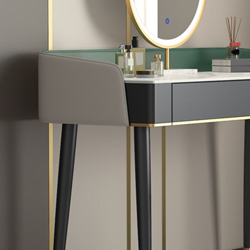 Vanity Set with 2 Storage Drawers Green Make-up Vanity, 15.74" Wide