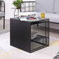 Ensemble de Table basse gigogne carrée, cadre en métal, Table de Cocktail basse avec étagère