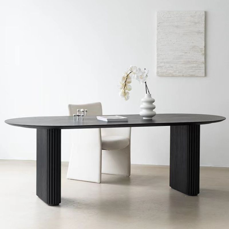 Scrivania industriale da ufficio a legna in legno in nero in nero con le gambe