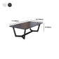Modern Style Slate Table with Rectangular Black Metal Trestle Type Base Coffee Table