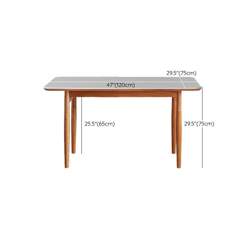 Simplicity Style Rectangle Stone Fixed Dinner Table with 4-foot Clearhalo 'Dining Tables & Seating' 'Dining Tables' 'dining_table' 'furn' 'furn_dining_table' 'Furniture' 'Kitchen & Dining Furniture' 1200x1200_b2ff31b4-380c-41f2-ac77-55f634e2b63a