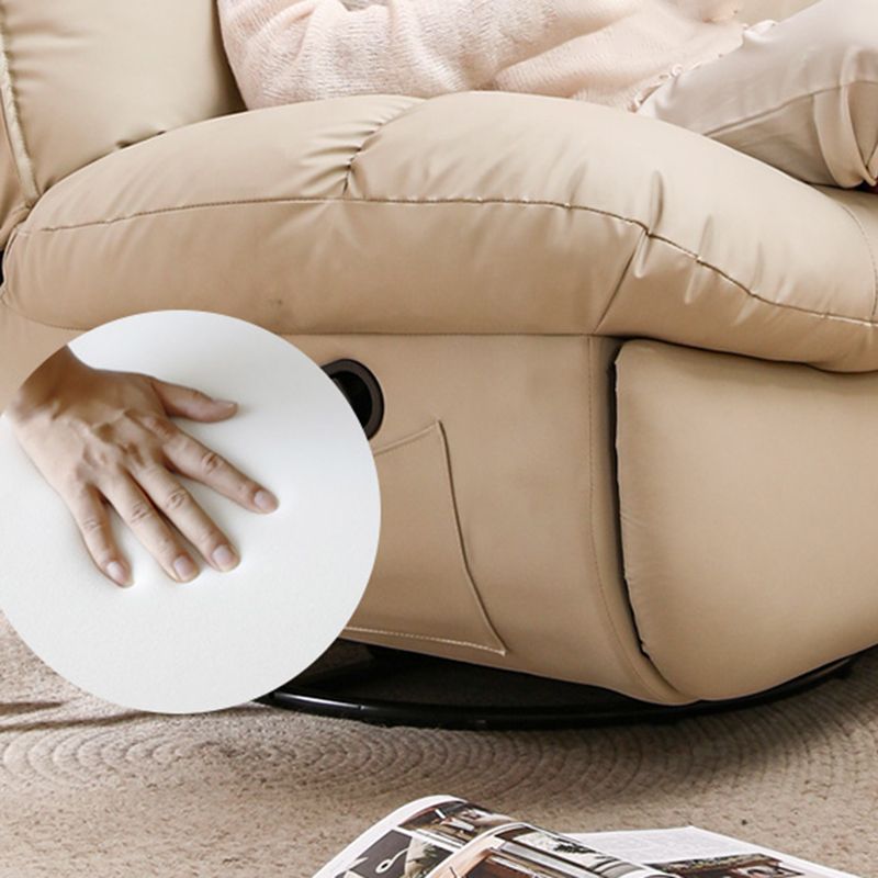 Reclinabile standard in pelle incollata contemporanea con backup trapuntato