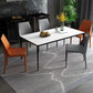 Mesa de comedor moderna medieval de piedra, mesa de comedor de 4 patas para cocina