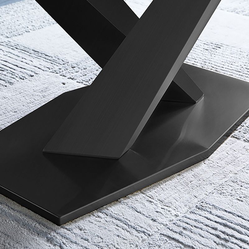 Stone Top Dining Table Modern Rectangle Dining Table with Black Base Clearhalo 'Dining Tables & Seating' 'Dining Tables' 'dining_table' 'Furniture' 'furniture_dining_table' 'Kitchen & Dining Furniture' 'kitchen' 'kitchen_dining_table' 1200x1200_b3022db7-d72d-4fe7-8aa9-ada2644ee34a
