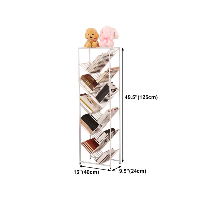 Modern Style Metal Bookcase White Open Bookshelf for Living Room Clearhalo 'Bookcases' 'furn' 'furn_bookcases' 'Furniture' 'Office Furniture' 1200x1200_b302596b-7378-4fc7-9ef9-96f46eefbe73