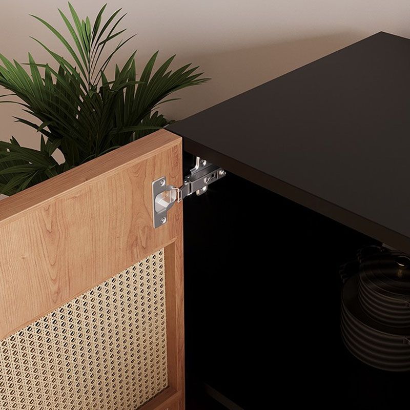 Modern Style Wicker Doors Sideboard Solid Wood Buffet Table for Dining Room Clearhalo 'buffet_sideboard' 'Buffets & Sideboards' 'furn' 'furn_buffet_sideboard' 'Furniture' 'Kitchen & Dining Furniture' 1200x1200_b304a8b7-2450-4036-aa91-a82adcf2cf1a