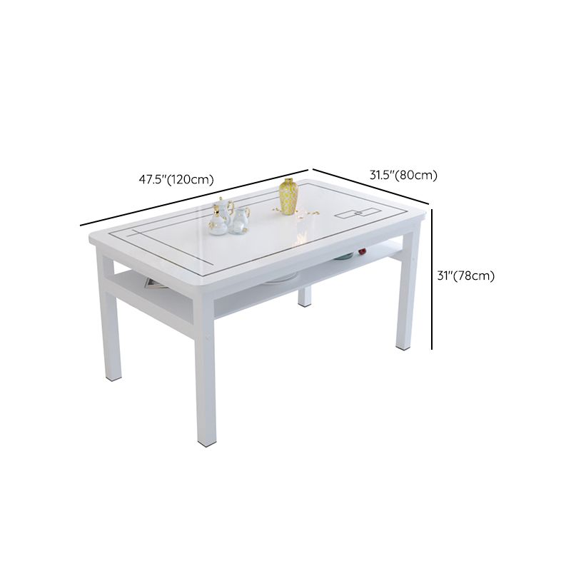 Modern Tempered Glass Desktop Rectangle Dining Table for Dining Room Clearhalo 'Dining Tables & Seating' 'Dining Tables' 'dining_table' 'furn' 'furn_dining_table' 'Furniture' 'Kitchen & Dining Furniture' 1200x1200_b304cb91-8b41-46f6-a4fd-7536bdcc60e2