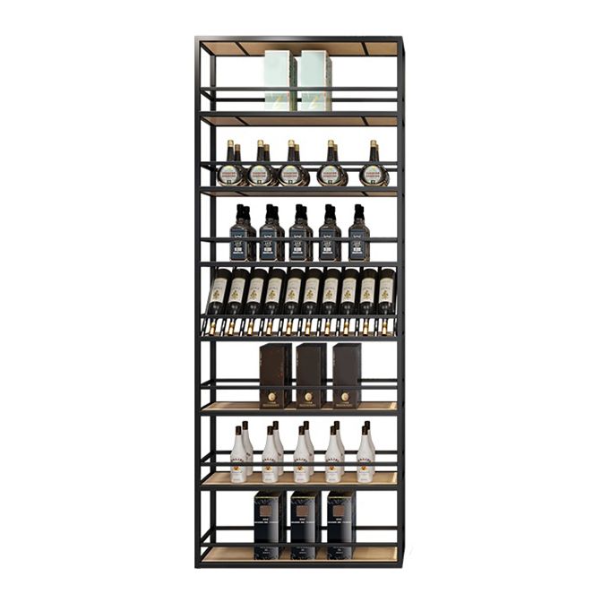 Metal Floor Bottle Wine Rack Contemporary Black Wine Holder Rack Clearhalo 'furn' 'furn_wine_racks' 'Furniture' 'Kitchen & Dining Furniture' 'Wine Racks' 'wine_racks' 1200x1200_b3065fed-4a1d-4e1b-af89-0bcfa2d7e540