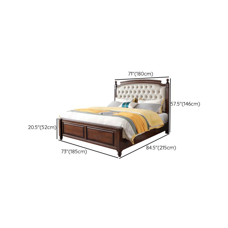 Mid-Century Modern Standard Bed Solid Wood Bed Pine Wood Nail Head Clearhalo 'Bedroom Furniture' 'Beds' 'furn' 'furn_beds' 'Furniture' 1200x1200_b3071814-c9d3-4aa1-bea9-ad90ef1b548d