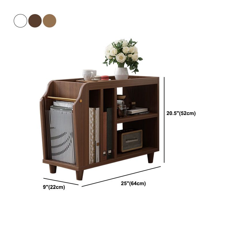 Tavolo da parte superiore del vassoio da 20,5 "Tavolo laterale superiore a 4 gambe in legno Tavolino