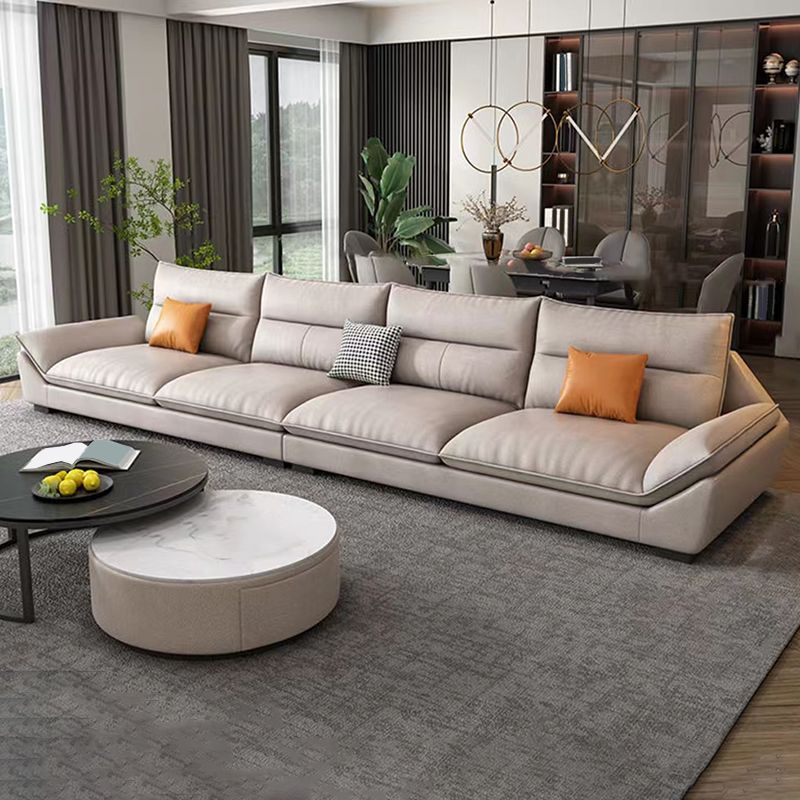 Divano a braccio svasato moderno in pelle finta per soggiorno, appartamento