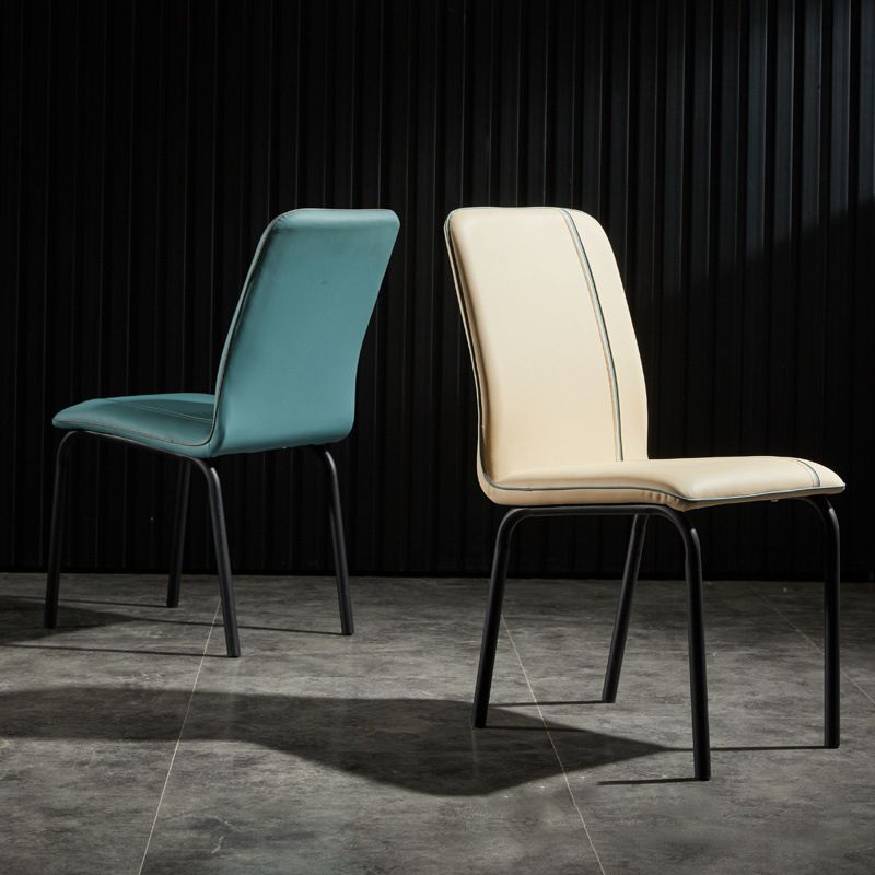 Modern Upholstered Side Dining Chairs Leather Solid Back Armless Chairs Clearhalo ' kitchen&dining_furn' 'Dining Chairs' 'Dining Tables & Seating' 'dining_chair' 'Furniture' 'furniture_dining_chair' 'Kitchen & Dining Furniture' 'kitchen' 1200x1200_b3093186-3a6e-4c0e-bc85-553f72670e25