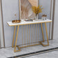 31.5" Tall Hall Console Table Marble Glam Accent Table with Abstract Base