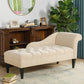 Chaise longue moderna con un bracciolo imbottita e imbottita in misto cotone