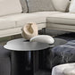 Abstract Coffee Table Black Round Metal Coffee Cocktail Table