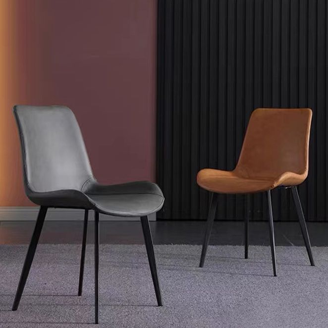 Modern PU Leather Dining Chair Solid Back Matte Finish Chair for Kitchen Clearhalo ' kitchen&dining_furn' 'Dining Chairs' 'Dining Tables & Seating' 'dining_chair' 'Furniture' 'furniture_dining_chair' 'Kitchen & Dining Furniture' 'kitchen' 1200x1200_b30e9dcd-98ad-4fcf-b57b-89382d8d0a88