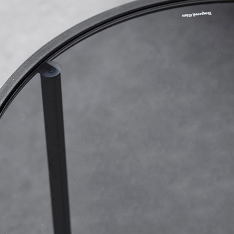 Contemporary Coffee Table Round Glass Top Cocktail Table with Storage Clearhalo 'Coffee & Accent Tables' 'Coffee Tables' 'coffee_tables' 'furn' 'furn_coffee_tables' 'Furniture' 'Living Room Furniture' 1200x1200_b30f3e9d-82ef-4dc9-a7e9-c77b6d12c81d