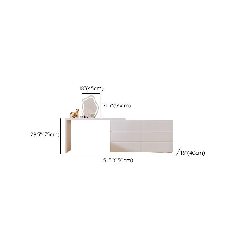 15 "brede Scandinavische ijdelheid tafel houten witte make-up ijdelheid