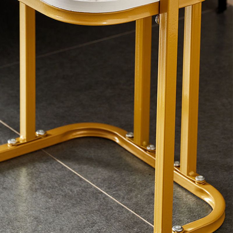 Modern Style Metal Base Manufactured Wood Top Rectangular Side Table