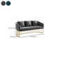 Contemporary Blue/Gray Sofa with Tuxedo Arm and Pillows for Apartment