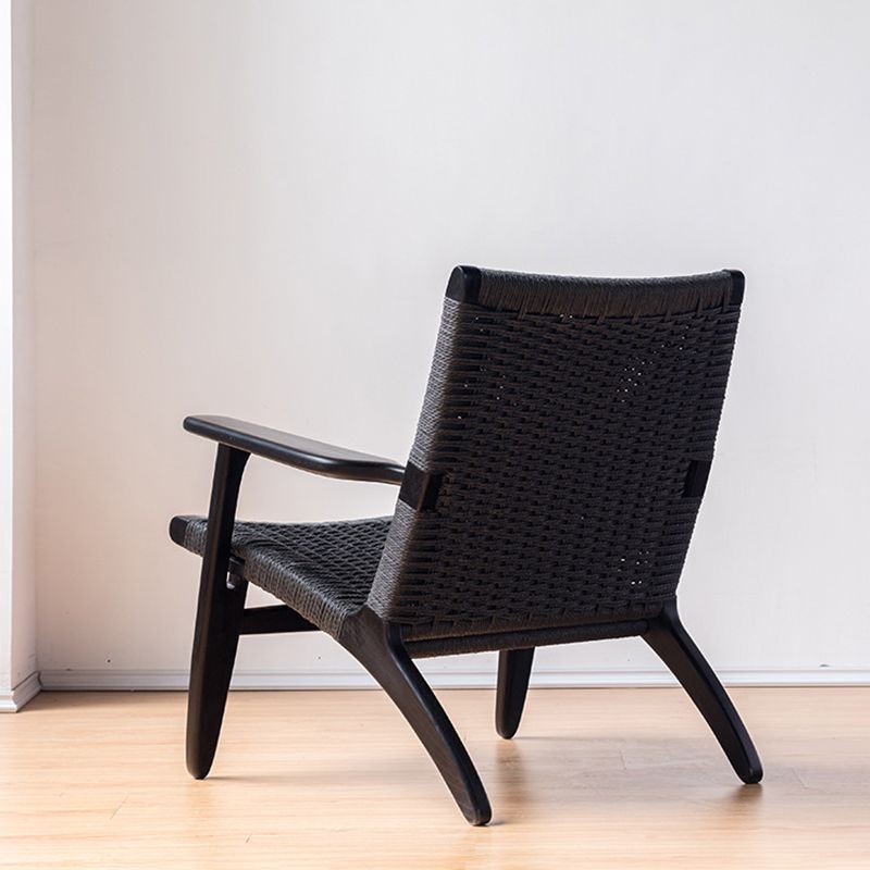 Solid Wood Frame Lounge Chair Arms Included Woven Back Chair Clearhalo 'Accent Chairs' 'accent_chairs' 'Chairs & Seating' 'furn' 'furn_accent_chairs' 'Furniture' 'Living Room Furniture' 1200x1200_b31287ec-e80c-4fc8-b608-07aaa3aaaaa5