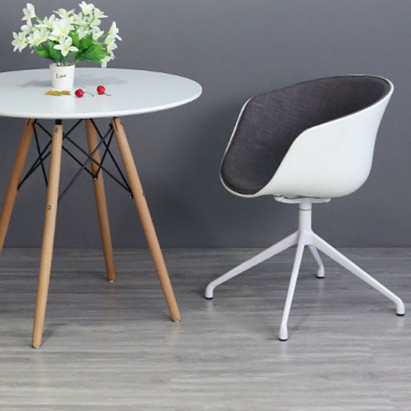 Swivel Plastic Dining Room Arm Chair Modern Solid Back Dining Chair Clearhalo ' kitchen&dining_furn' 'Dining Chairs' 'Dining Tables & Seating' 'dining_chair' 'furn' 'furn_dining_chair' 'Furniture' 'furniture_dining_chair' 'Kitchen & Dining Furniture' 'kitchen' 1200x1200_b312dbfb-c605-4407-b865-b82efc5728e4