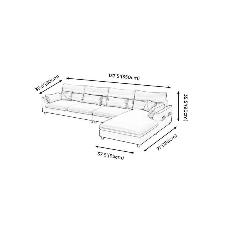 Stain Resistan Faux Leather Square Arm Sectional with Pillowed Back Cushions Clearhalo 'furn' 'furn_sectionals' 'Furniture' 'furniture_sectionals' 'Living Room Furniture' 'Sectionals' 1200x1200_b3159055-b526-417f-85b9-a5c92ac9aae2