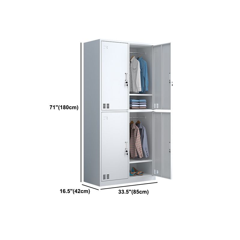 Moderne stijl garderobe witte kleur metalen garderobe kast met deuren