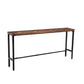 Mesa rectangular con altura de barra, mesa de pub tipo bistró con tapa de madera y base negra
