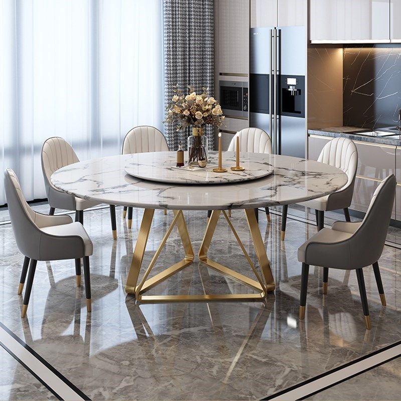 Marmeren eettafel Eigentijdse eettafel met voetstuk