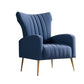 Scandinavian Accent Chair Velvet Wingback Chair with Sewn Pillow Back and Basic Four Legs Clearhalo 'Accent Chairs' 'accent_chairs' 'Chairs & Seating' 'furn' 'furn_accent_chairs' 'Furniture' 'furniture_accent_chairs' 'Living Room Furniture' 1200x1200_b319057c-db0e-4c7e-ae66-acf98ce24962
