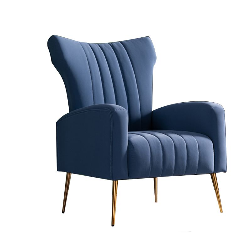 Scandinavian Accent Chair Velvet Wingback Chair with Sewn Pillow Back and Basic Four Legs Clearhalo 'Accent Chairs' 'accent_chairs' 'Chairs & Seating' 'furn' 'furn_accent_chairs' 'Furniture' 'furniture_accent_chairs' 'Living Room Furniture' 1200x1200_b319057c-db0e-4c7e-ae66-acf98ce24962