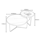 Modern Style Rock Slab Top White/black Metal Craft Round Coffee Table Clearhalo 'Coffee & Accent Tables' 'Coffee Tables' 'coffee_tables' 'Furniture' 'furniture_coffee_tables' 'Living Room Furniture' 1200x1200_b31afd22-f4b5-48ca-ad3b-fd376097d132