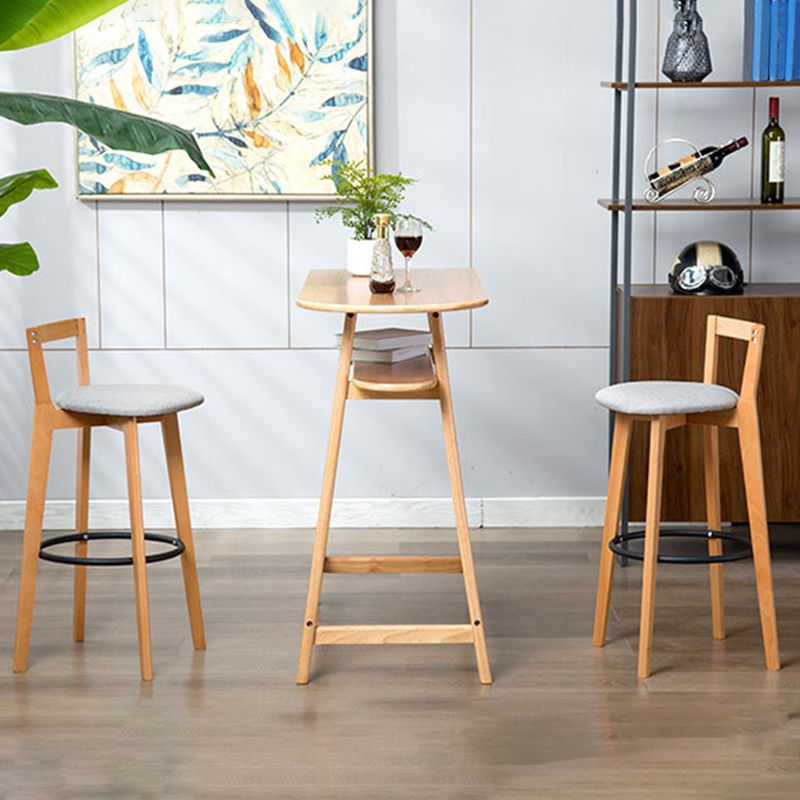 Muebles de cuero de imitación de heces de madera marrones contemporáneas con 4 patas