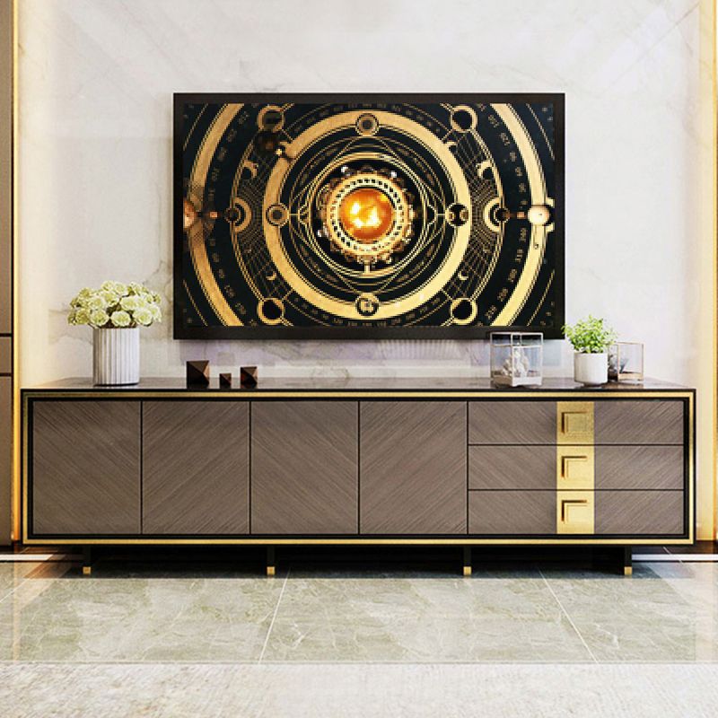 Glam Style Stone TV Stand Enclosed Storage TV Cabinet with 3 Drawers Clearhalo 'furn' 'furn_tv_stands_entertainment_centers' 'Furniture' 'Living Room Furniture' 'TV Stands & Entertainment Centers' 'TV Stands & Media Storage Furniture' 'tv_stands_entertainment_centers' 1200x1200_b31c269e-25a3-4197-8ca3-9a3a42fd60c7