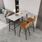 Modern Marble Table with Rectangle Table Top Black Trestle Table - 41.3" H Clearhalo 'Bar Furniture' 'Bar Tables' 'bar_tables' 'furn' 'furn_bar_tables' 'Furniture' 'furniture_bar_tables' 'Kitchen & Dining Furniture' 1200x1200_b31d14a9-2e98-45ca-8a04-274a63022fce