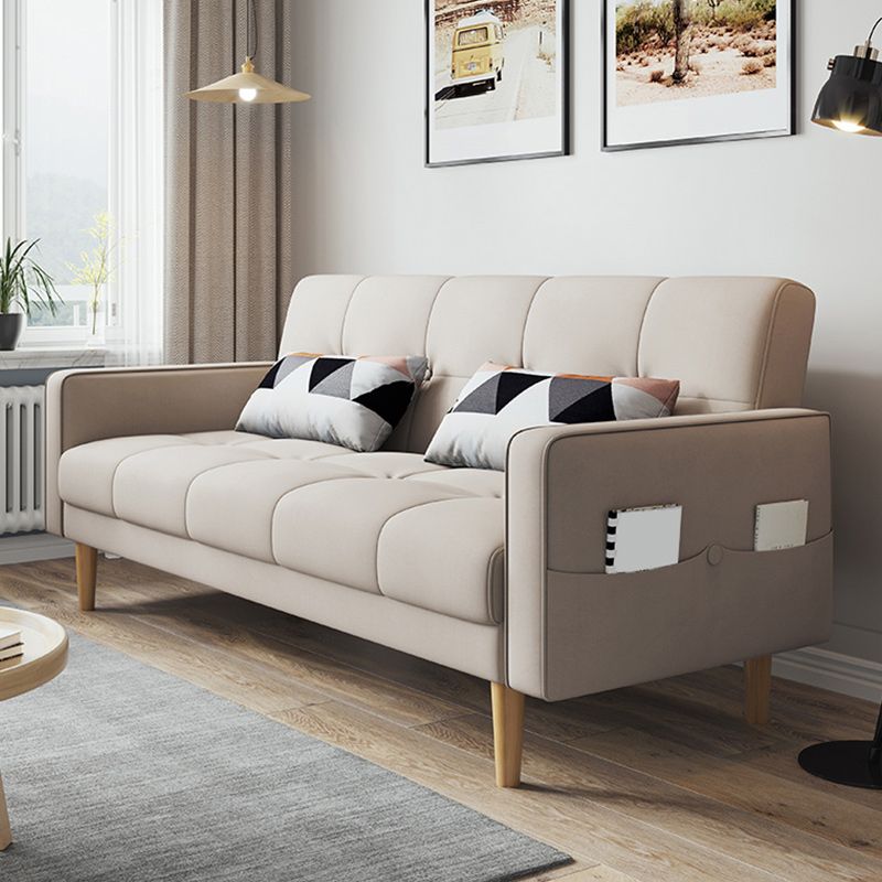 Contemporary Biscuit Back Sofa Bed 22.44"High Square Arm Sofa Bed Clearhalo 'furn' 'furn_sofas' 'Furniture' 'furniture_sofas' 'kitchen' 'kitchen_sofas' 'Living Room Furniture' 'Sofa' 'sofas' 1200x1200_b31daa2f-8967-44f1-8b4e-98a00df7bb5c