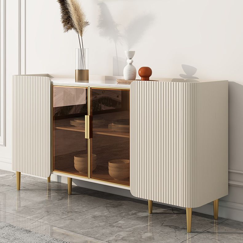 Glam Style Buffet Stand Stone Credenza with Cabinets and Drawers Clearhalo 'buffet_sideboard' 'Buffets & Sideboards' 'furn' 'furn_buffet_sideboard' 'Furniture' 'Kitchen & Dining Furniture' 1200x1200_b31e57de-8e90-490b-a1d0-f0023935aec2