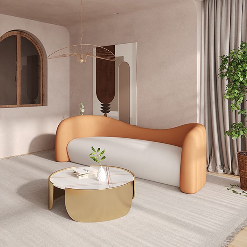 Faux Leather Modern Sofa Sloped Arm Curved Sofa for Living Room Clearhalo 'furn' 'furn_sofas' 'Furniture' 'Living Room Furniture' 'Sofa' 'sofas' 1200x1200_b31fb482-7cc0-465d-ac1a-f27260c350fd