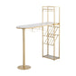Glam Style Iron Bar Table 41.3"H Faux Marble White Top Bistro Table with Wine Rack Clearhalo 'Bar Furniture' 'Bar Tables' 'bar_tables' 'furn' 'furn_bar_tables' 'Furniture' 'furniture_bar_tables' 'Kitchen & Dining Furniture' 'kitchen&dining_furn' 'kitchen' 1200x1200_b32039c3-1b38-4716-b1f8-f6896826783a