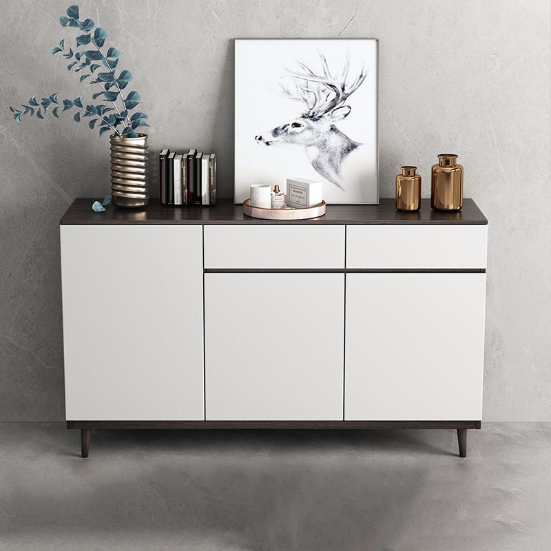Modern Engineered Wood 33.4"H Sideboard Buffet 2-Drawer Dining Room Buffet Server Clearhalo 'buffet_sideboard' 'Buffets & Sideboards' 'furn' 'furn_buffet_sideboard' 'Furniture' 'Kitchen & Dining Furniture' 1200x1200_b32089d8-94bb-4c0e-9ca6-5d11533b7f23