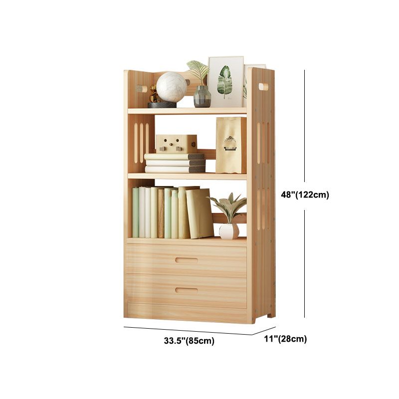 モダンフロアブラウンブックシェルフウッドエンドオープンシェルフ本棚家のための本棚