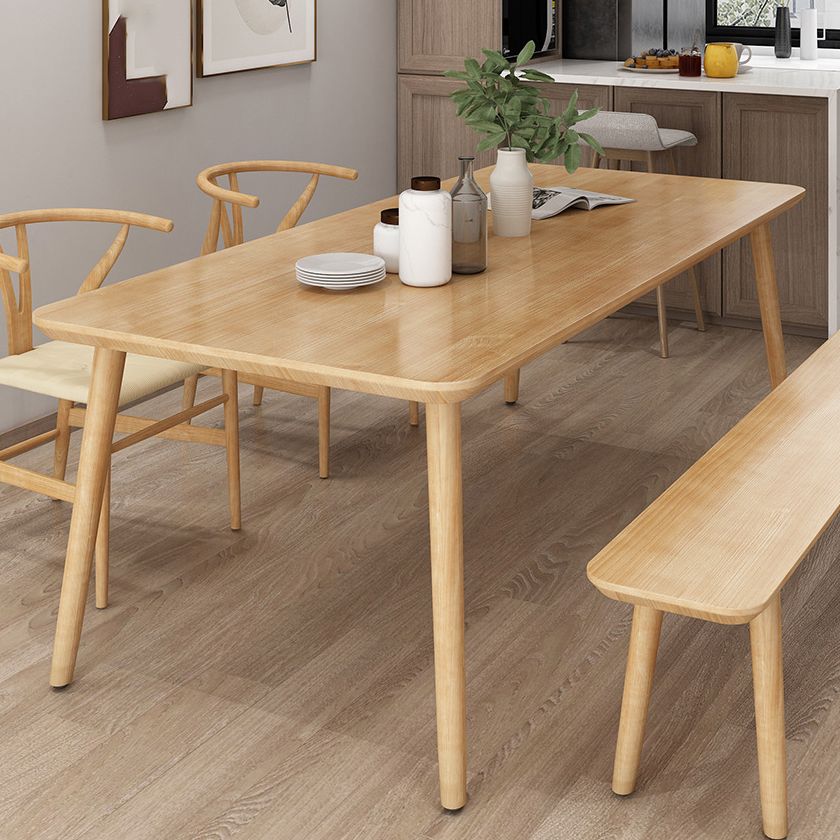 Dining Room Simple Solid Wood Rectangular Dining Table with 4 Legs Base Clearhalo ' dining_table' 'Dining Tables & Seating' 'Dining Tables' 'Furniture' 'furniture_dining_table' 'Kitchen & Dining Furniture' 'kitchen&dining_furn' 'kitchen' 'kitchen_dining_table' 1200x1200_b320c52a-a310-491e-84df-ffa00b78968a