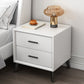 2-Drawer Accent Night Table 19" Tall Nightstand with Iron Legs